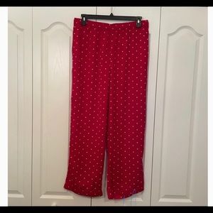 Banana Republic red with white hearts pajama pants